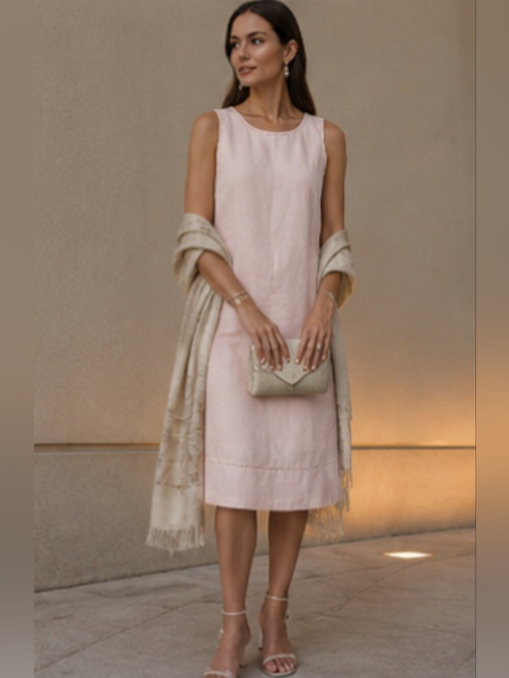 TravelSmith Soft Linen Pink Dress